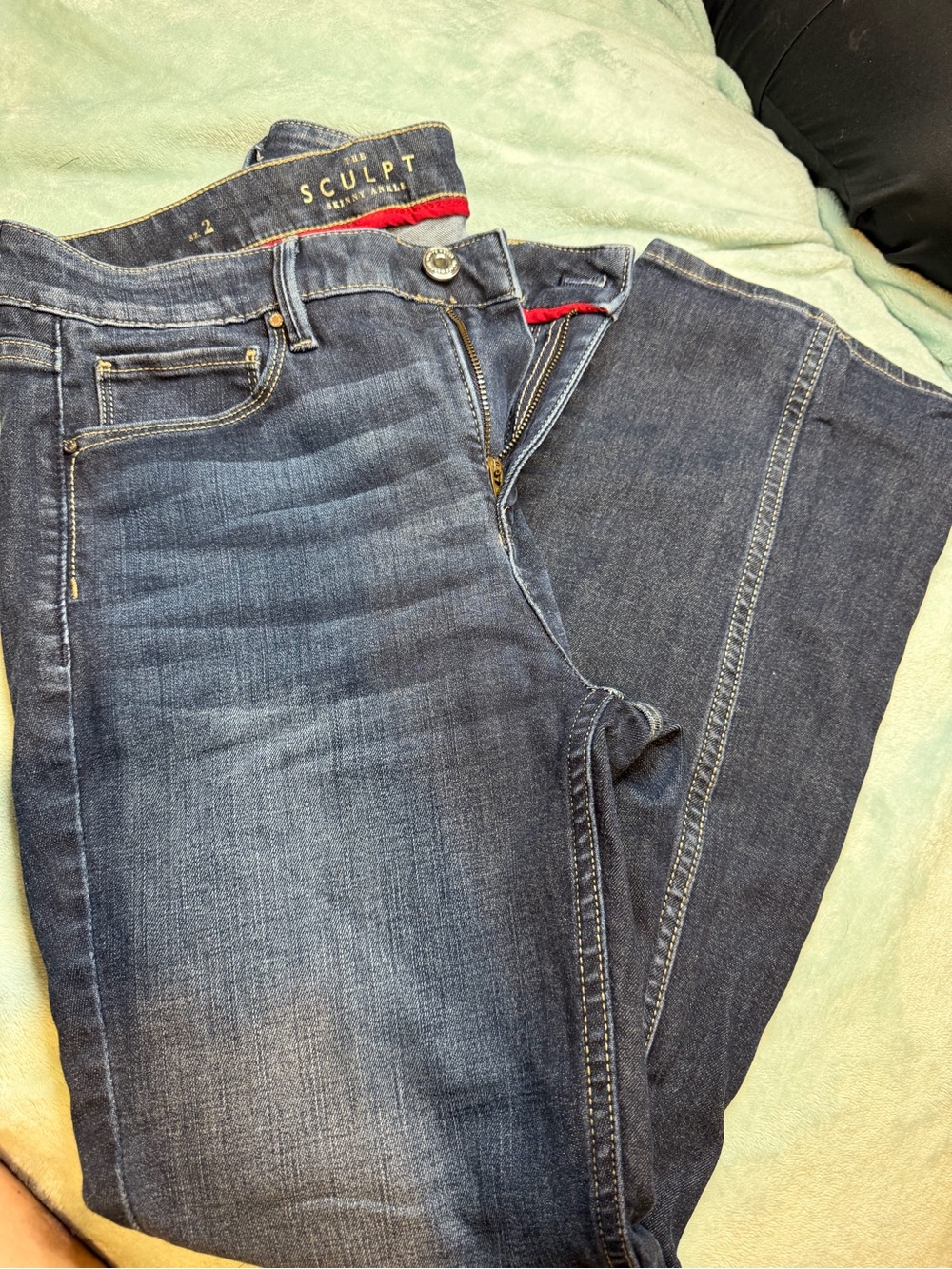 White House Black Market The Sculpt Skinny Ankle Jeans Size 2 Dark Wash Stretch
